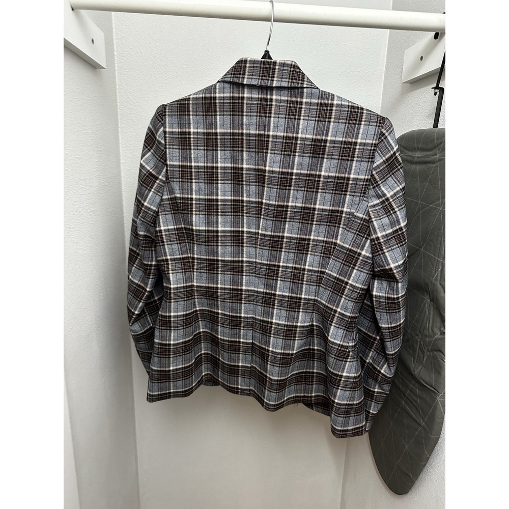 Tommy Hilfiger‎ Women's Plaid Fitted One-Button Blazer Gray Tones - Size 4 - Picture 4 of 5